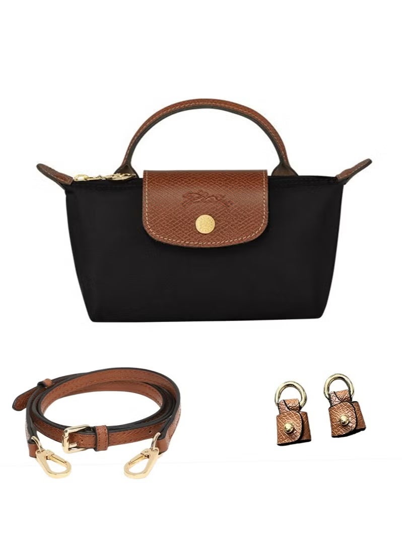 Longchamp Le Pliage Original comes in a small bag with a handle and a shoulder strap Blackness - recycled canvas - Image 4